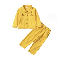 Ensemble de jeans deux pièces pour filles, décontracté, respirant, automne, nouveau