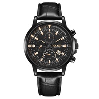Mode Grosir Jam Tangan Tali Kulit Pria Jam Tangan Chronograph Tanggal Kuarsa untuk Pria Orologio Uomo