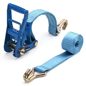 2-Zoll-Frachtgurte Heavy Duty 5T Lashing Ratschen riemen Blau mit J-Haken