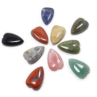 Cristal Natural en Forma de Corazón de 25x40mm, Gema sin Orificio, Cabujón, Energía de Chakra para Sanación Reiki, para Fabricación de Joyas, Manualidades, Regalos