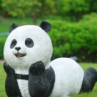 Escultura de Panda Gigante de Fibra de Vidrio Personalizada, Impermeable, para Decoración de Jardines, Centros Comerciales y Paisajes, Mascota Animal