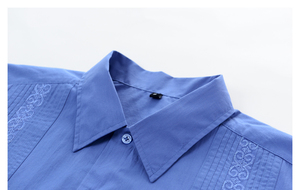 TKAN693 OEM Factory Mens Guayabera <b>Shirts</b> for Men Cuban <b>Mexican</b> Short Sleeve Guayabera <b>Shirts</b> 4 Pockets for Man - Product Image 3