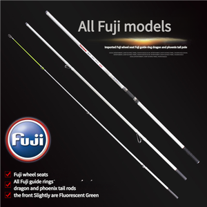 4.2m 4.5m Fuji Guide Anneau Roue Siège En Fiber De Carbone Fluorescent Rod Tip Trois Sections Big Game Fish Saltwater Casting Surf Rod - Product Image 4