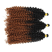 Synthétique Ombre Tressage Extensions de Cheveux Vague d'Eau Crochet Bundles de Cheveux pour les Femmes 14 Pouces