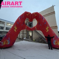 Décoration personnalisée pour la Saint-Valentin, arche gonflable en forme de cœur rouge à vendre