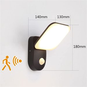 Màu đen bên ngoài ánh sáng trong nhà PIR cảm ứng đèn tường IP65 không thấm nước vuông 20 Wát bên ngoài bức tường chiếu sáng - Product Image 6