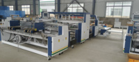 Machine à plier et à coller automatique à double feuille, contrôlée par PLC, de haute qualité, pour la fabrication de cartons ondulés à joint AB