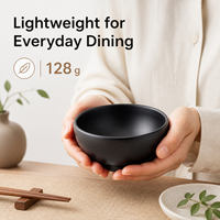 Bol japonais en mélamine noire durable 250 ml, incassable, en résine de qualité alimentaire, pour riz et soupes, idéal pour restaurants et hôtels