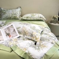 Ensemble de literie 4 pièces en tissu de soie rafraîchissant, lyocell lavé, doux, respirant, écologique, pour la maison et l'hôtel, vente en gros