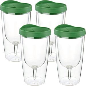 Hot 350ml Food Grade Double Wall Acrylic Wine Glass Beer Tumbler - Product Image 1