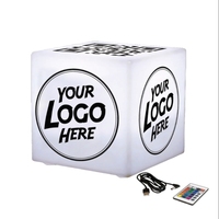 Lampe de nuit LED cube moderne rechargeable à intensité variable avec télécommande pour salle de lecture, logo personnalisé
