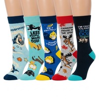 Chaussettes fantaisie en coton Whale Wholesale Novelty, imprimées d'animaux amusants (chien, canard, requin), mi-mollet, décontractées, tendance, cadeau pour hommes, usage quotidien