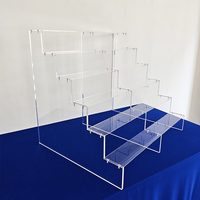 Présentoir de marches en verre acrylique transparent à 3 niveaux pour figurines POP Dessert Parfum