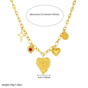 สร้อยคอจี้รูปหัวใจขนาดใหญ่ประดับเพชร ดีไซน์สวยหรู ผลิตจากสแตนเลสสตีล 316L ชุบทอง 14k 18k PVD สำหรับผู้หญิง - Product Image 5