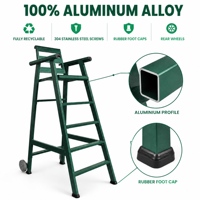 Chaise d'arbitre pour le tennis, le badminton, le volley-ball, chaise d'arbitre pour terrain extérieur, chaise en alliage d'aluminium portable et mobile