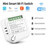 Module d'interrupteur WiFi sans neutre, ligne N en option, mini contrôleur mural intelligent Tuya, interrupteur d'éclairage 1 gang compatible avec Alexa