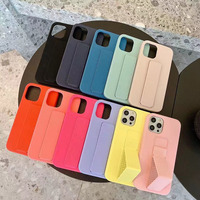 Pour Apple iPhone 16 Pro Max étui en silicone liquide PC dur de haute qualité avec support de béquille pour étui en microfibre Samsung S25
