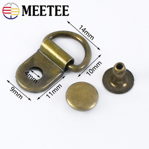 Meetee AP433 9*14 مللي متر حقيبة جلدية الاكسسوارات الحرفية DIY الأحذية حزام مشبك حلقة تسلق مسمار كليب تسلق سبائك النحاس D حلقة مشبك - Product Image 3