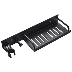 Soporte de esquina <span class=keywords><strong>para</strong></span> cabezal de <span class=keywords><strong>ducha</strong></span> de aluminio espacial negro mate, organizador de pared adhesivo <span class=keywords><strong>sin</strong></span> <span class=keywords><strong>taladro</strong></span>, <span class=keywords><strong>para</strong></span> pulverizador de bidé y jabón, <span class=keywords><strong>para</strong></span> uso hotelero - Product Image 1