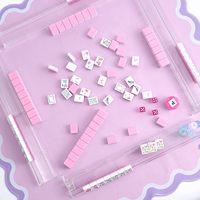 Mahjong américain en acrylique rose, style américain, Mahjong roulé à la main, portable, pour les voyages et les loisirs en plein air, fabriqué en Chine