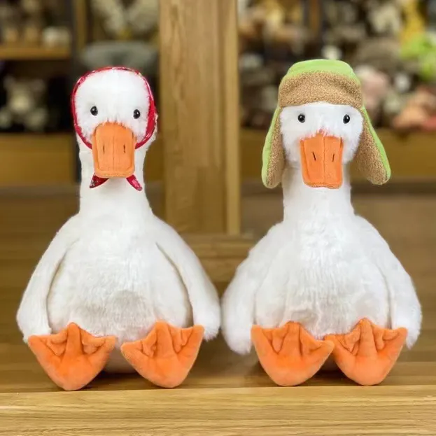 Best selling anime duck talking cartoon duck plush bedtime toy cute voice will be called white northeast goose doll