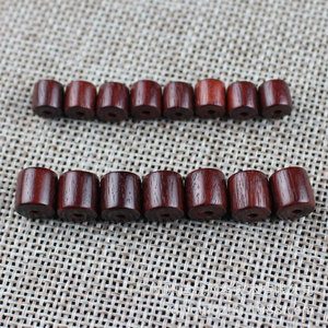 Cuentas de madera de sándalo sangriento de Zambia, cuentas redondas sueltas para hacer pulseras, joyería DIY, forma de barril SXT003 - Product Image 3
