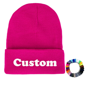 Custom Wholesale Fisherman Logo Recycled Yarn Acrylic Warm Animal Print Winter Unisex Sport Long Ribbed Cuff Knit Beach - Product Image 1