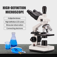 High Precision LED Specimen Slides Trinocular Biological Microscope for Science Lab Student Education