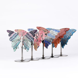 Chất lượng cao tự nhiên thạch anh tím pha lê agate khắc bướm pha lê bướm cánh khác nhau chữa bệnh trang trí nội thất - Product Image 1