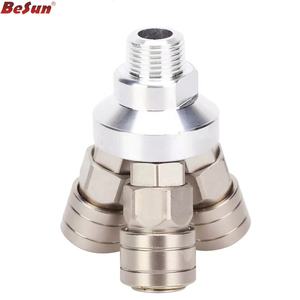 用于空气软管连接器的镀镍<span class=keywords><strong>3</strong></span>路快速接头G1/<span class=keywords><strong>2</strong></span>螺纹C型ssmy快速接头自锁快速接头 - Product Image 5