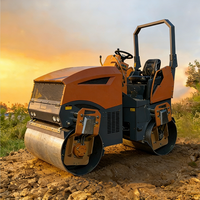 Mini rouleau compacteur vibratoire tandem de 1 tonne, 2 tonnes, 3 tonnes, 4 tonnes, 5 tonnes pour allée avec moteur principal et composants de pompe
