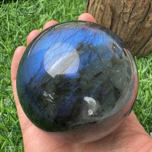 7-7.5CM mavi flaş labradorit küre el cilalı doğal kristal şifa taş küre topu dekor için - Product Image 6