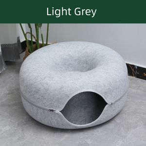 Vente en gros de haute qualité beignet chat semi-fermé tunnel feutre lit grotte ronde pour intérieur - Product Image 3