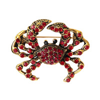 Broche de luxe pour enfants en forme de crabe plaqué or, en alliage de zinc, épinglette tendance personnalisée pour manteau, décoration de vêtement, cadeau de fête