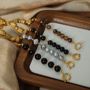 Junhong Jewelry's Stylish 18K Gold Stainless Steel Chain <b>Bracelet</b> Trendy Pearl Accessory for Women Inoxidable Fashion Jewelry - Product Image 2