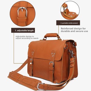 Bolso de Cuero Genuino, Bolso para Portátil de Cuero con Textura de Árbol, Maletín de Negocios, Bolso de Mano de Gran Capacidad, Estilo Ejecutivo - Product Image 6