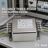Filtre de ligne de puissance triphasé CA QEMC1-C3-30A-D, type terminal, 250/440VAC 50/60Hz pour panneau de commande de moteur