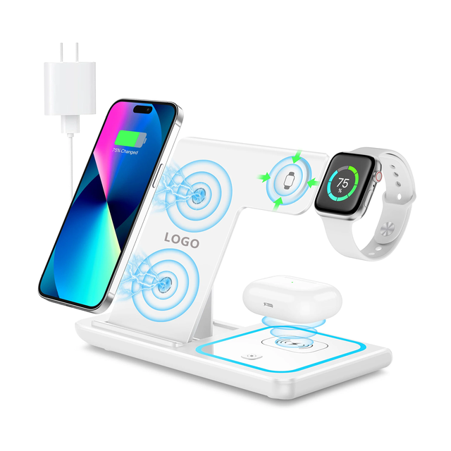 Portable 3-in-1 Magnetic Wireless Charging Station with 5V/2A Input and 25W Output for & for Watch
