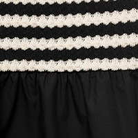 Robe longue tricotée sans bretelles à volants pour femme, style épaules dénudées, rayée et découpée, collection été, vente chaude usine