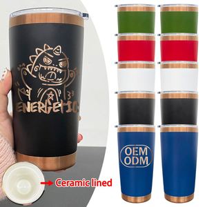 Nuevos Vasos de Viaje para Café de 20 oz, de Acero Inoxidable con Revestimiento Cerámico, Doble Pared, Recubiertos de Cobre, con Tapa Deslizante - Product Image 2