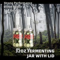 Bocal de Fermentation en Verre à Large Ouverture 32oz pour Cuisine Moderne, avec Bouchon Automatique Airlock Sans Eau pour Fermentations Maison (Kombucha, Kimchi)