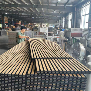 Paneles Acústicos Decorativos de <span class=keywords><strong>Pared</strong></span> de Listones de Fieltro con Chapa de Madera de Roble Efecto Tecnológico Estándar Comercial, Paneles Acanalados AKU de MDF de Alta Gama con Aislamiento Acústico - Product Image 5