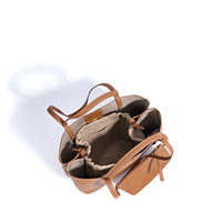 Sac fourre-tout à bandoulière en cuir véritable de grande capacité, design coréen, avec dessus ouvert et doublure en polyester pour femmes