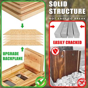 Mangeoire à écureuil en bois carbonisé ZMaker avec mangeoires à écureuil parapluie Table de pique-nique pour mangeoire à Chipmunk étanche à l'extérieur - Product Image 2