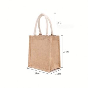 Design Promoting Eco-friendly Large-sized Women's Laminated Jute Beach Bags Jute Shopping Bags and Reusable Jute Bags - Product Image 1