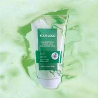 100g Nettoyant Visage à l'Argile et aux Acides Aminés de Chlorophylle, Marque Privée, Végétalien, Certifié Halal, Fabrication OEM Personnalisée