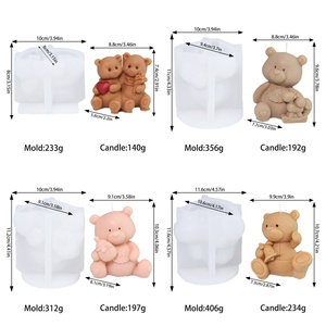 Bouteille de <span class=keywords><strong>lait</strong></span> ours Silicone bougie moule Animal ours résine savon moule pour résine époxy coulée chocolat gâteau décoration bricolage Supplie - Product Image 6