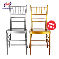 Chaise Chiavari en métal doré avec coussin pour mariage, événement, banquet, fête, hôtel – Vente en gros