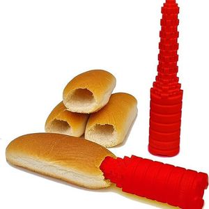 Herramienta de plástico para hacer agujeros en pan para hot dogs y sándwiches, práctica y segura para el contacto con alimentos. - Product Image 1