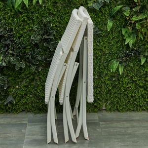 Juegos de <span class=keywords><strong>Muebles</strong></span> Plegables de Ratán para Jardín, Modernos y Económicos, Sillas y Mesa Plegables de Ratán de Plástico Blanco - Product Image 5
